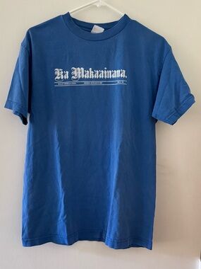 Blue Graphic Crewneck T-Shirt - 2008 Merrie Monarch Unbranded Mens Med